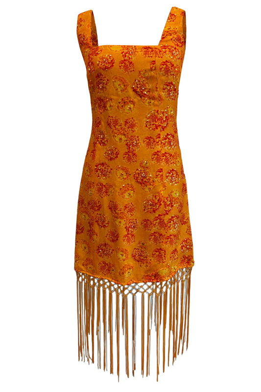 Beaded Shift Party Dress-ORANGE-XS-CLOTHINGDRESSCASUAL-VERANDAH