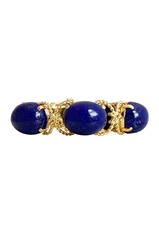 Lapis Rope Pebble Bracelet-YELLOW GOLD-7-JEWELRYFINE JEWELBRACELET O-VERDURA
