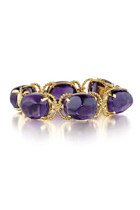 VERDURA-Amethyst Pebble Bracelet-YELLOW GOLD