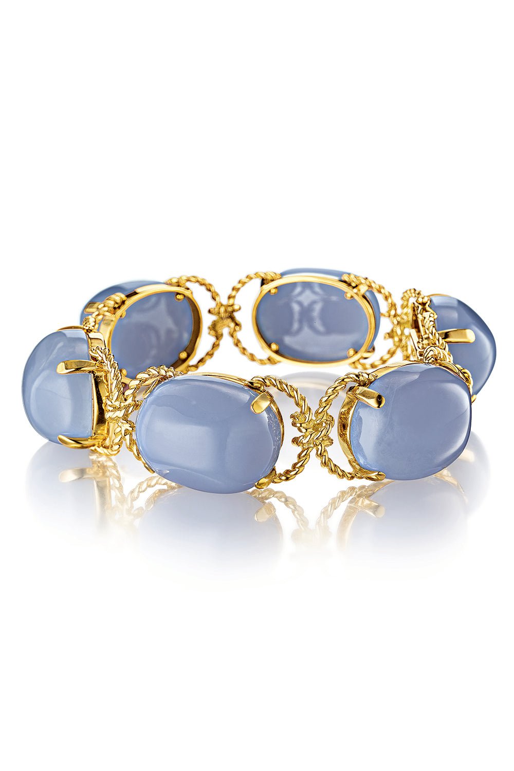 VERDURA-Chalcedony Pebble Bracelet-YELLOW GOLD