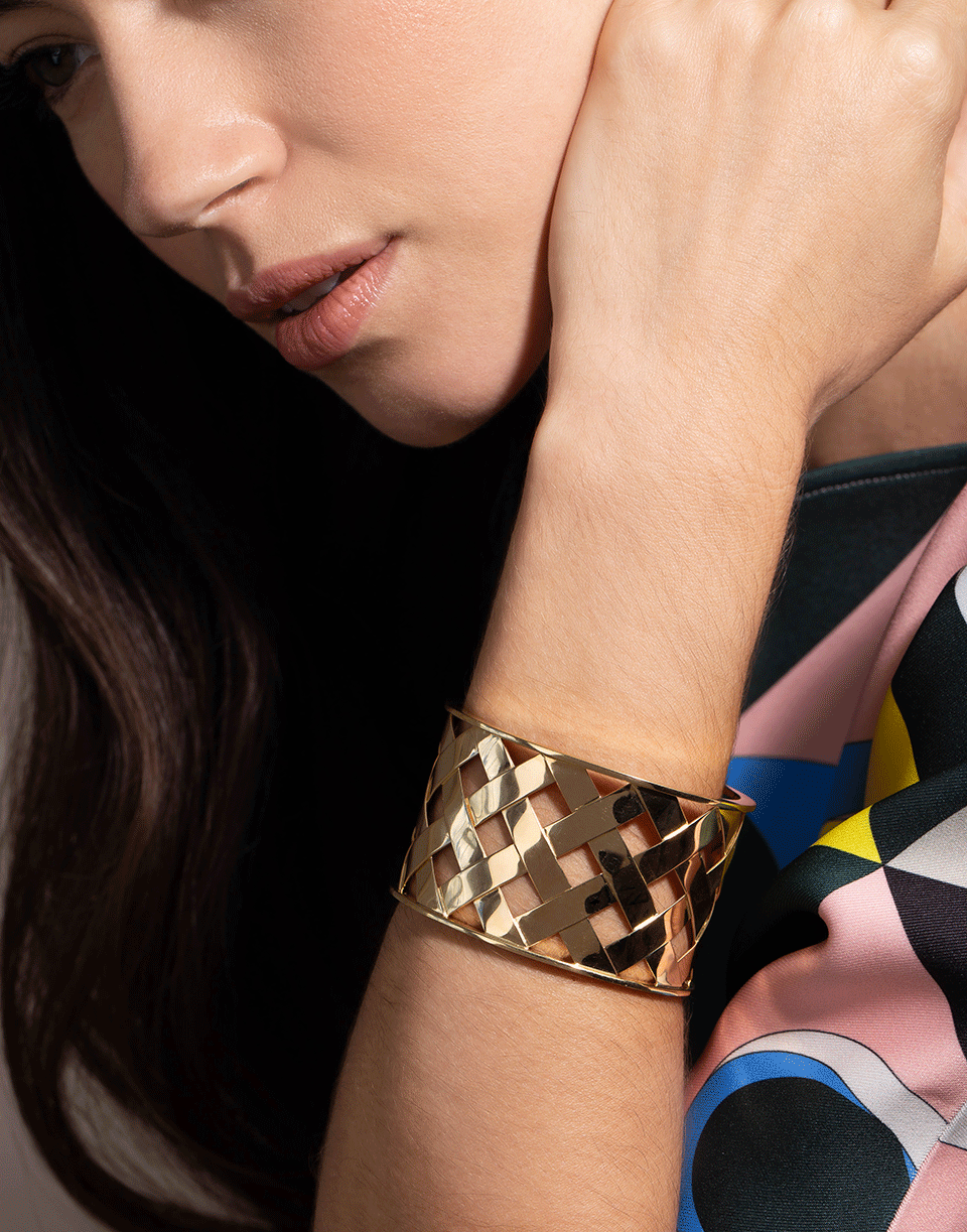 VERDURA-Criss Cross Cuff-YELLOW GOLD