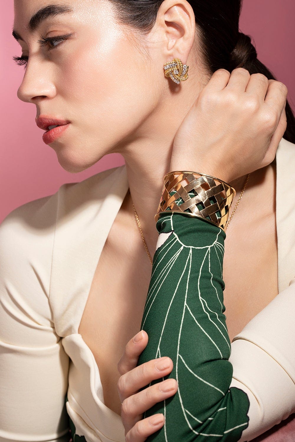 VERDURA-Criss Cross Cuff-YELLOW GOLD