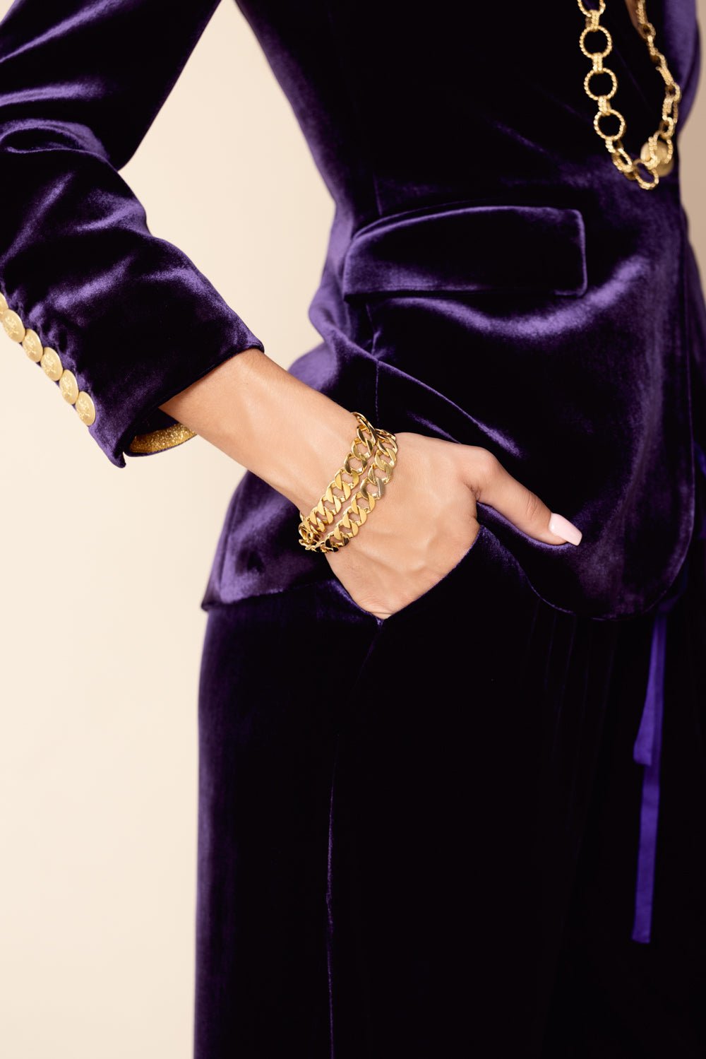 VERDURA-Double Wrap Curb Link Bracelet-YELLOW GOLD