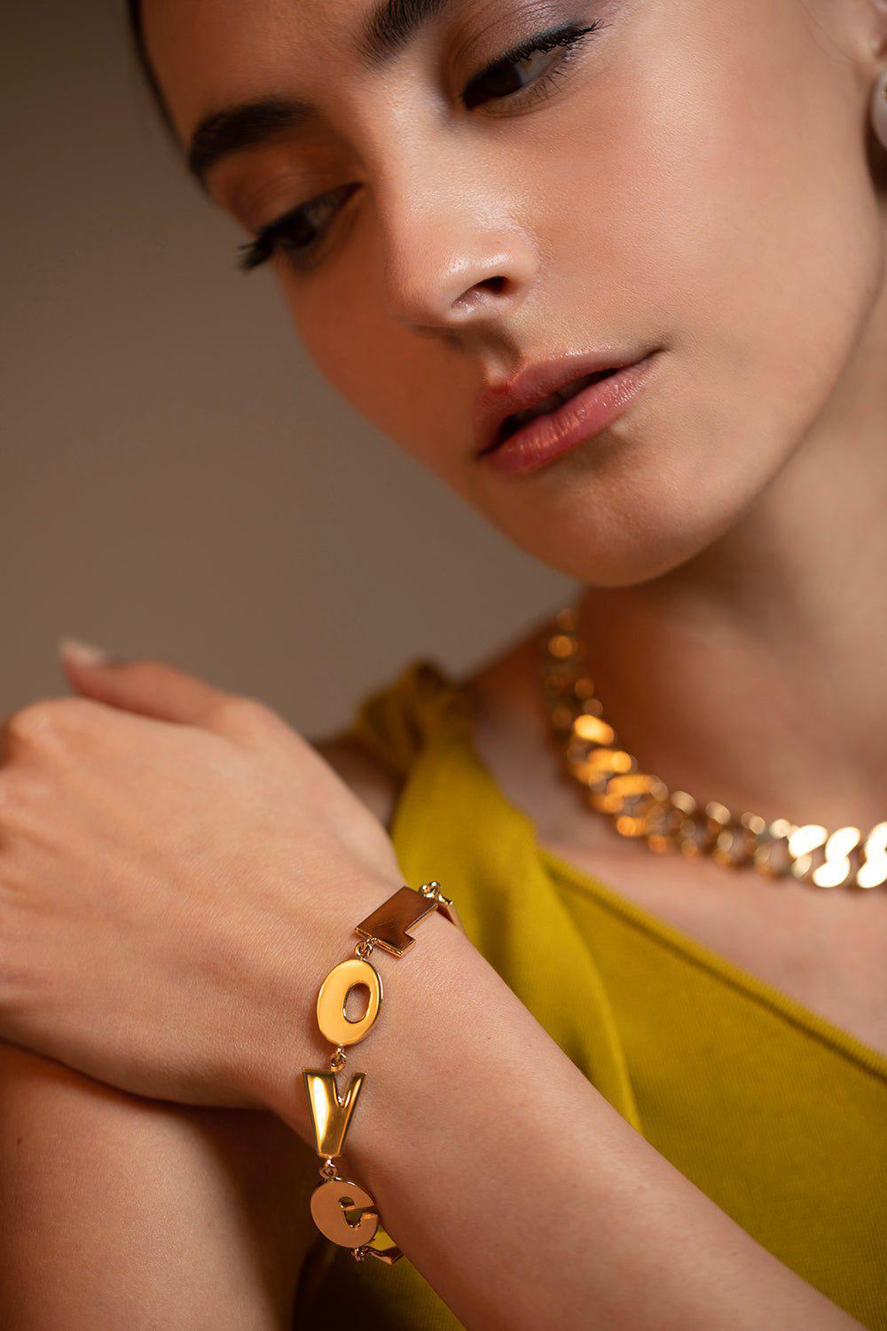 VERDURA-"I Love You" Bracelet-YELLOW GOLD