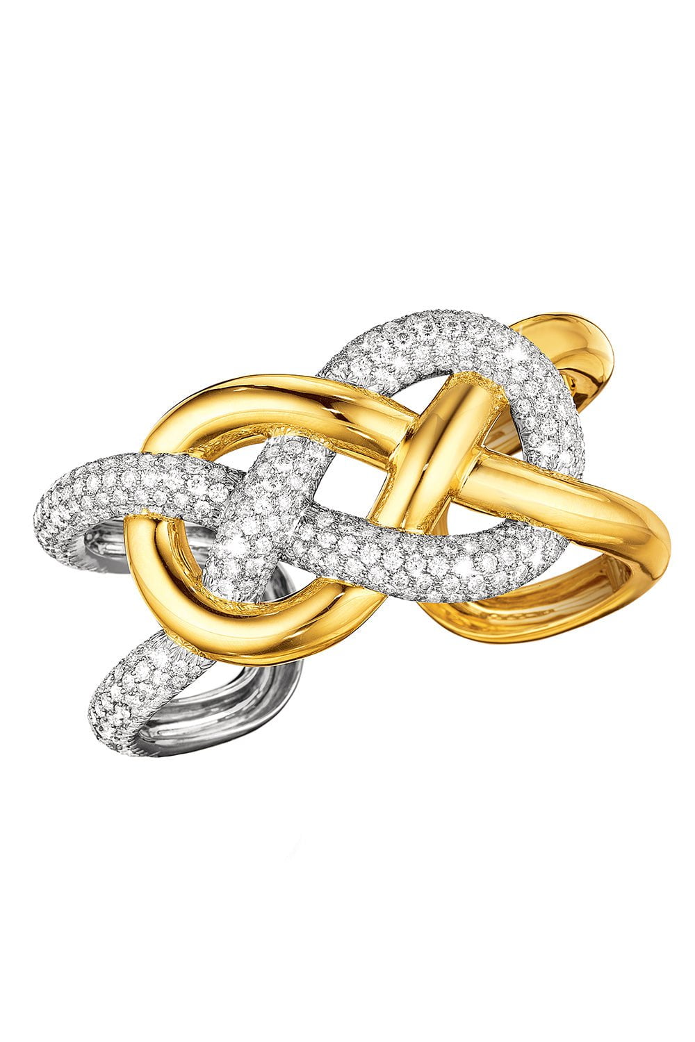 VERDURA-Infinity Knot Diamond Bracelet-YELLOW GOLD