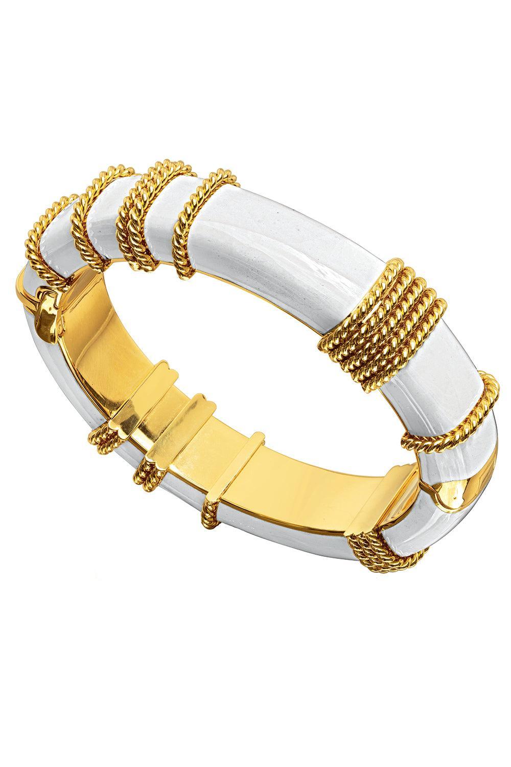 Ceramic Mondello Bangle Bracelet-YELLOW GOLD-LARGE-JEWELRYFINE JEWELBRACELET O-VERDURA
