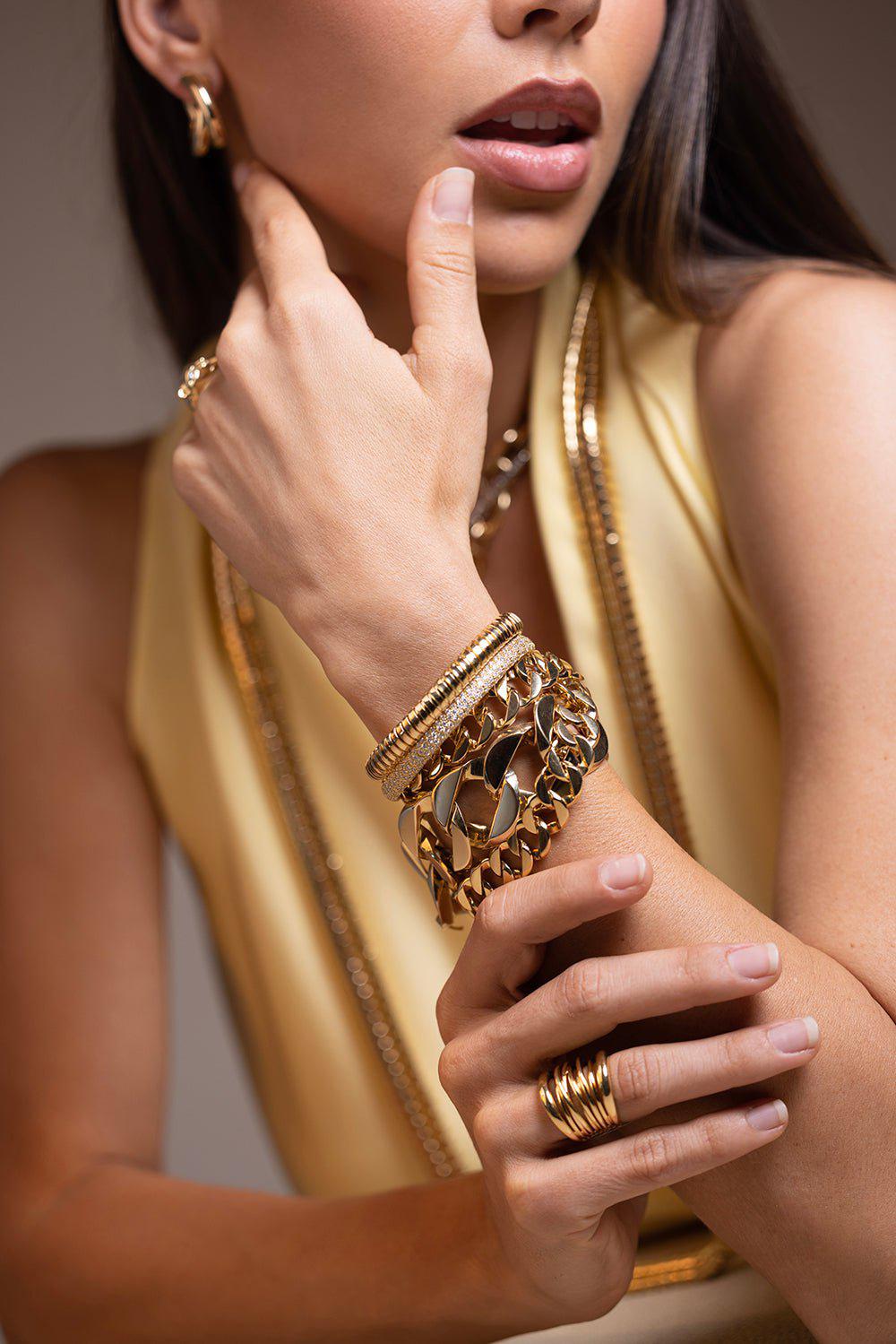 VERDURA-Large Curb Link Bracelet-YELLOW GOLD