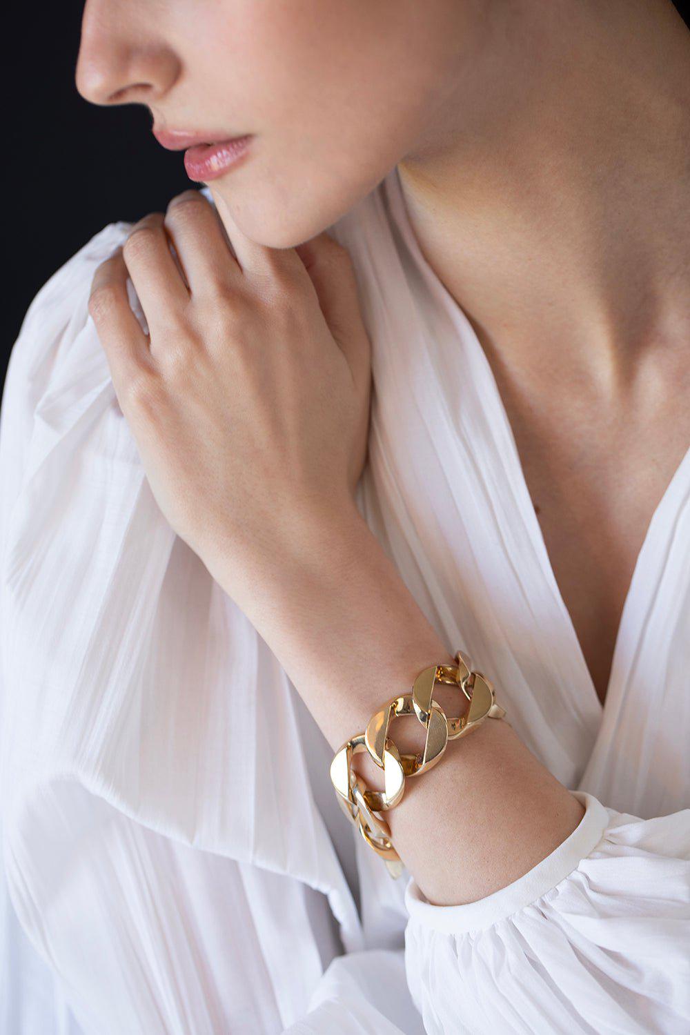 VERDURA-Large Curb Link Bracelet-YELLOW GOLD