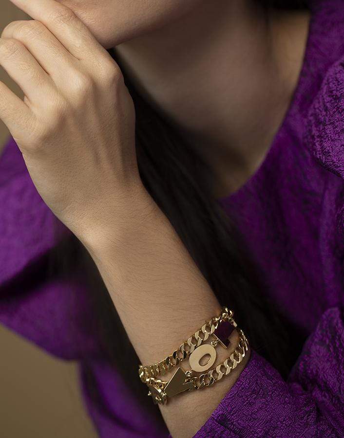 VERDURA-Mini Double Wrap Curb Link Bracelet-YELLOW GOLD