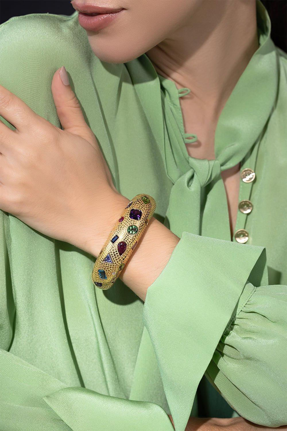 VERDURA-Mosaic Cuff-YELLOW GOLD