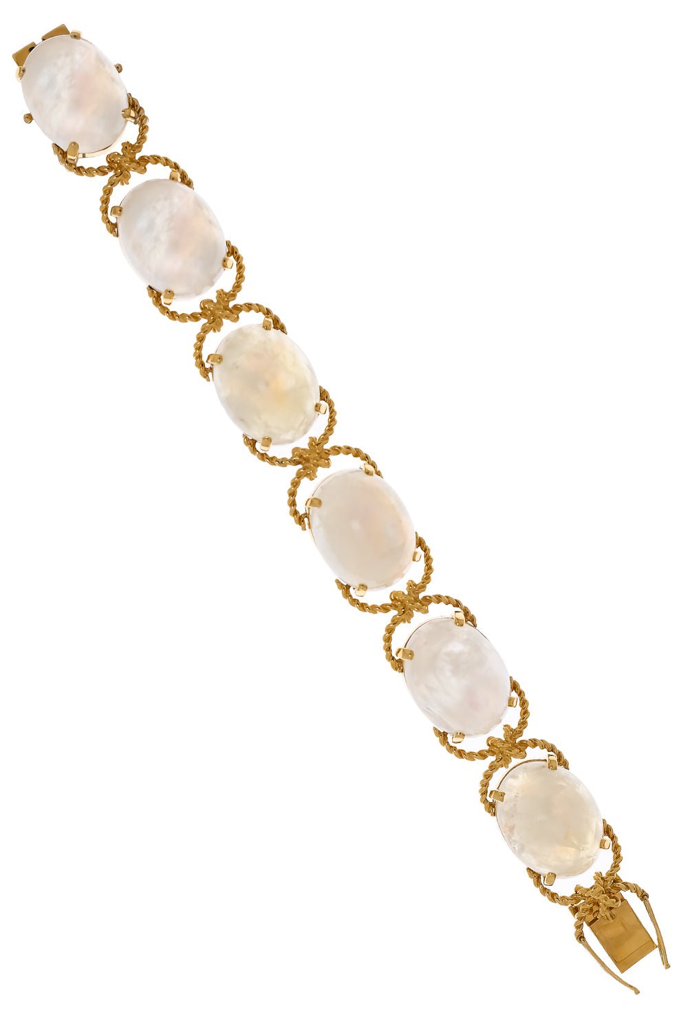 VERDURA-Rainbow Moonstone Pebble Bracelet-YELLOW GOLD