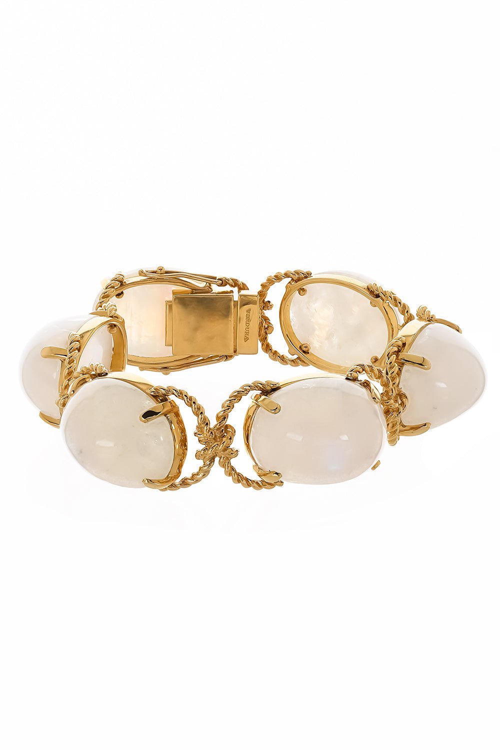 VERDURA-Rainbow Moonstone Pebble Bracelet-YELLOW GOLD