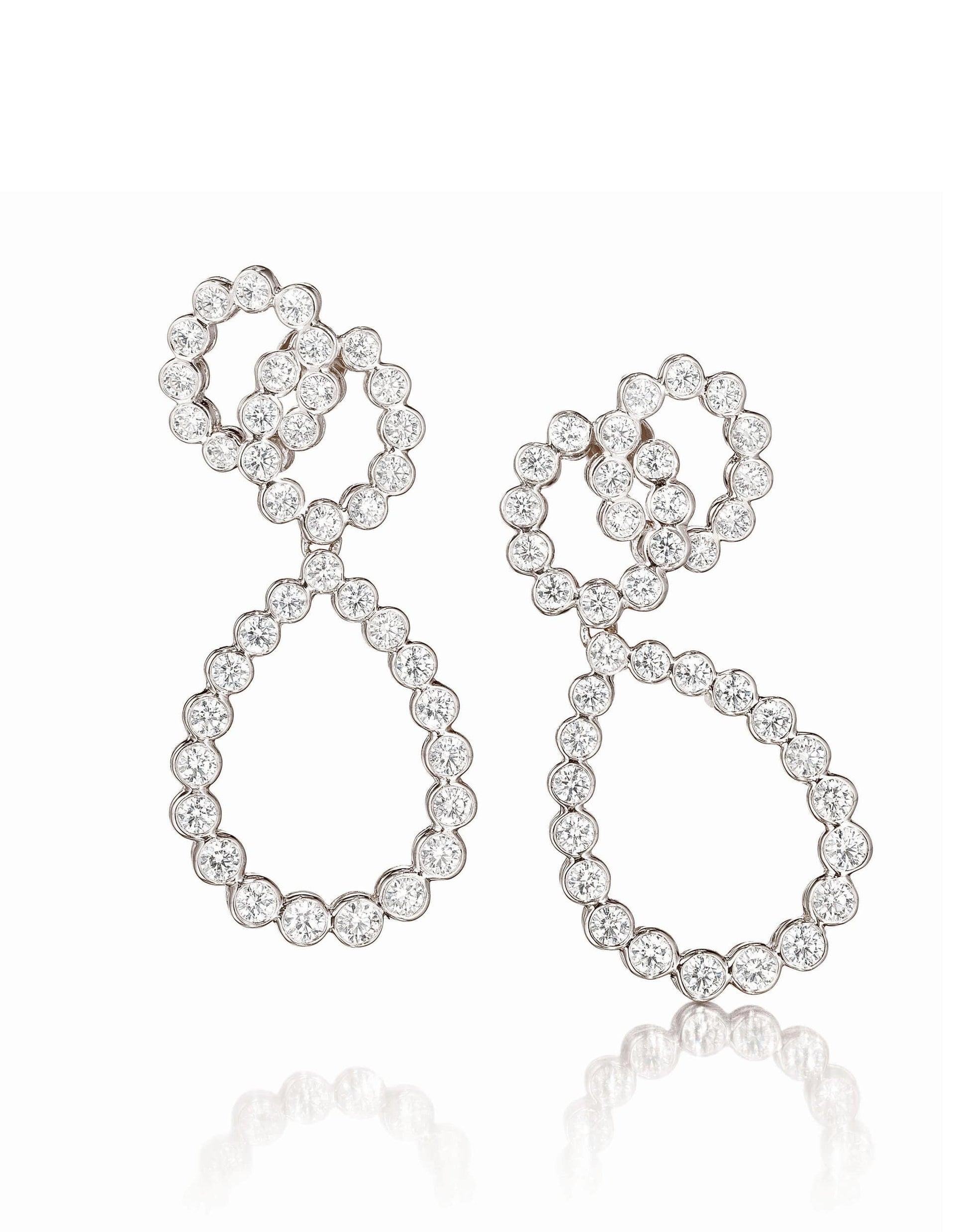 VERDURA-Diamond Looped Earclips-PLAT