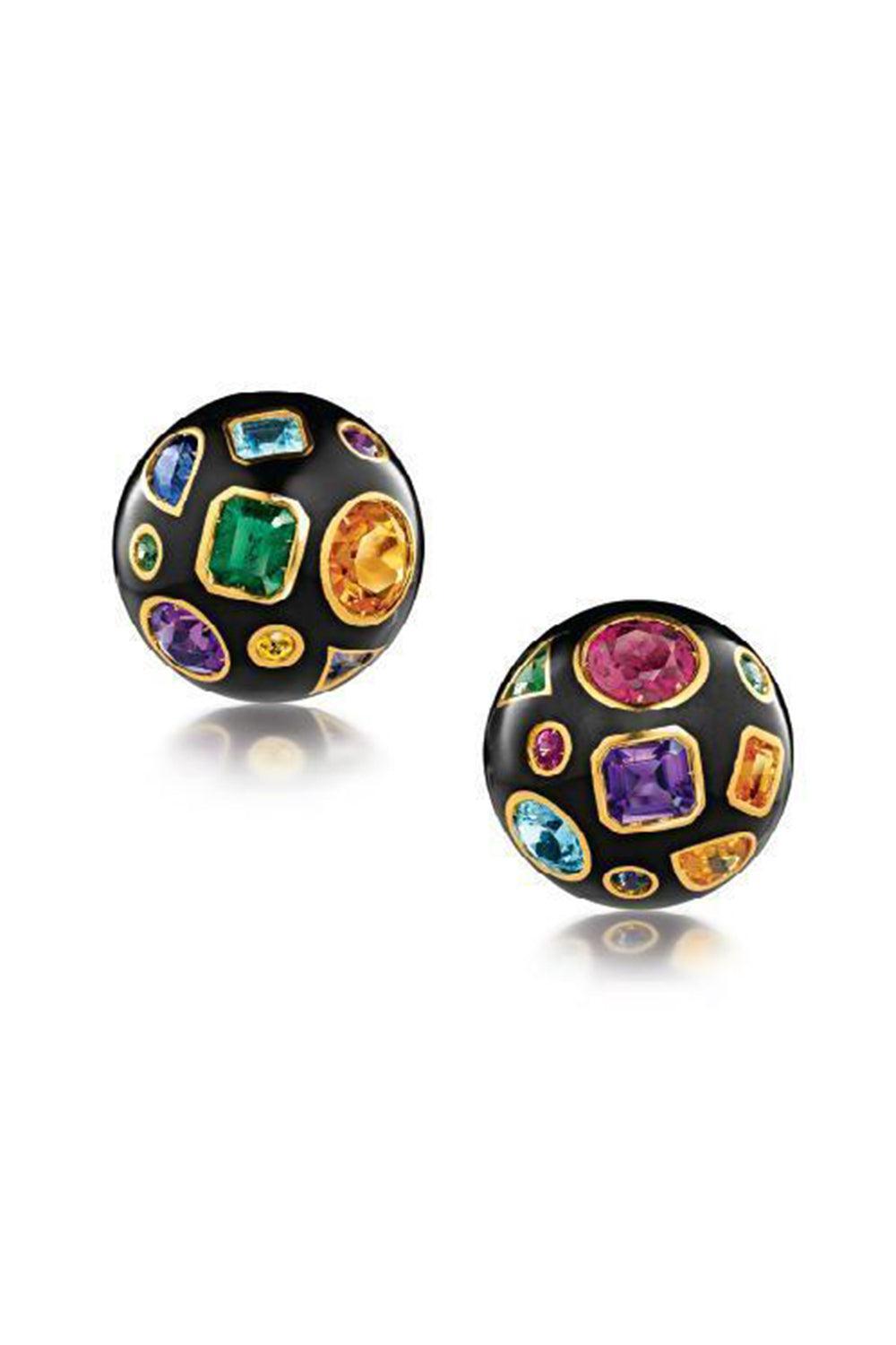 Black Fulco Earrings-YELLOW GOLD-JEWELRYFINE JEWELEARRING-VERDURA