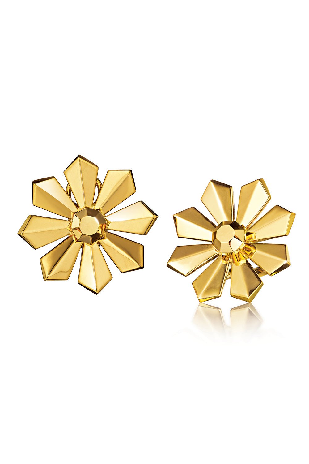 VERDURA-Byzantine Ray Earclips-YELLOW GOLD