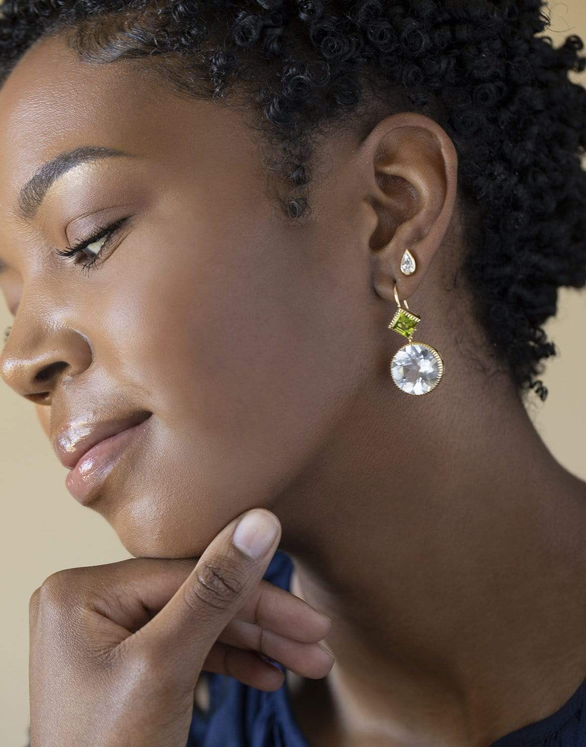 VERDURA-Byzantine Topaz and Peridot Drop Earrrings-YELLOW GOLD