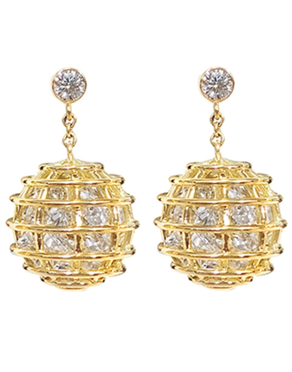 VERDURA-Caged Rock Crystal Drop Earrings-YELLOW GOLD