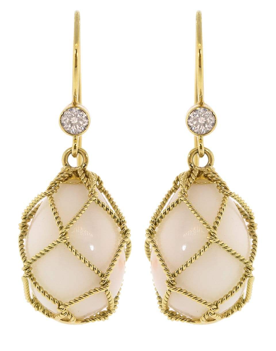 VERDURA-Coral Net Drop Earrings-YELLOW GOLD