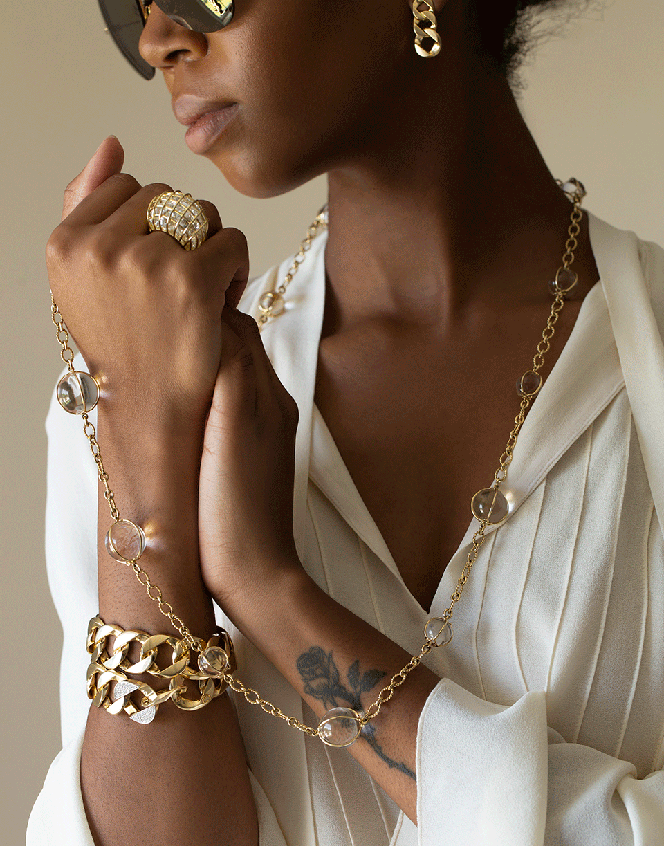 Curb Link Chain Earrings-YELLOW GOLD-JEWELRYFINE JEWELEARRING-VERDURA
