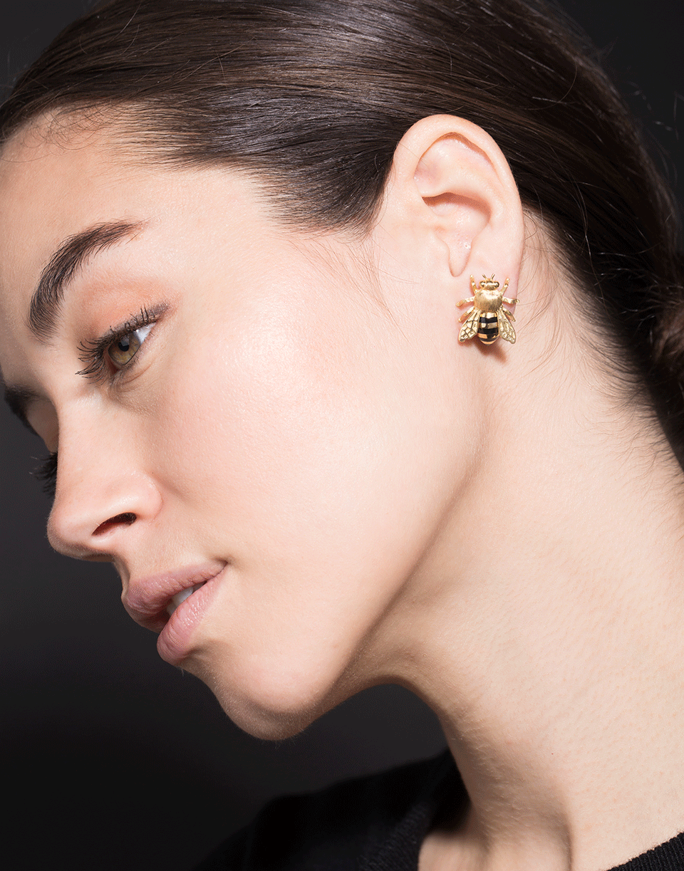 VERDURA-Honeybee Stud Earrings-YELLOW GOLD
