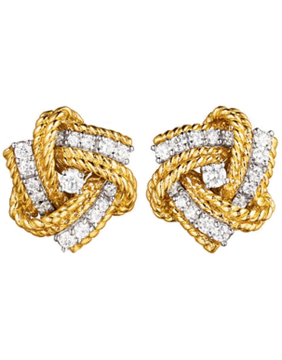 VERDURA-Pinwheel Diamond Clip Earrings-YELLOW GOLD