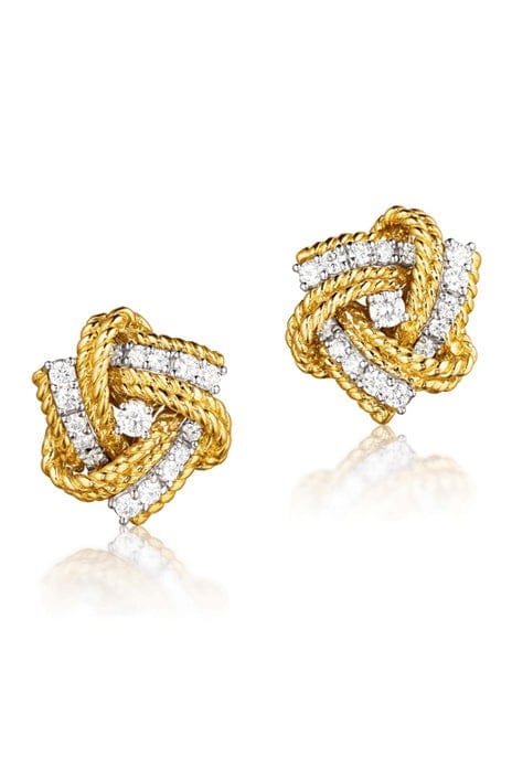 VERDURA-Pinwheel Earclips-YELLOW GOLD