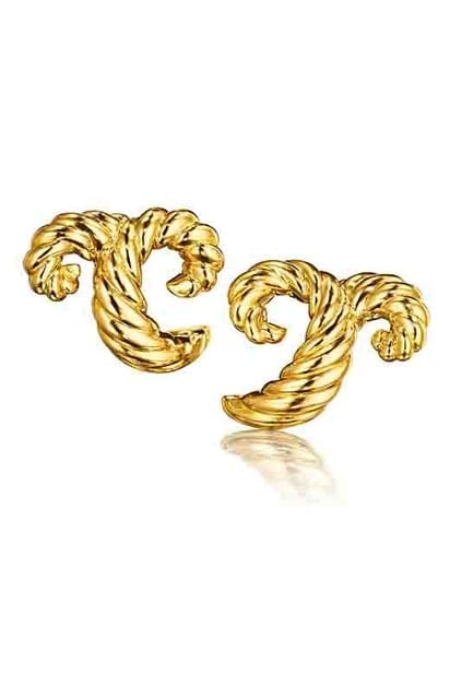 VERDURA-Rams Horn Earclips-YELLOW GOLD