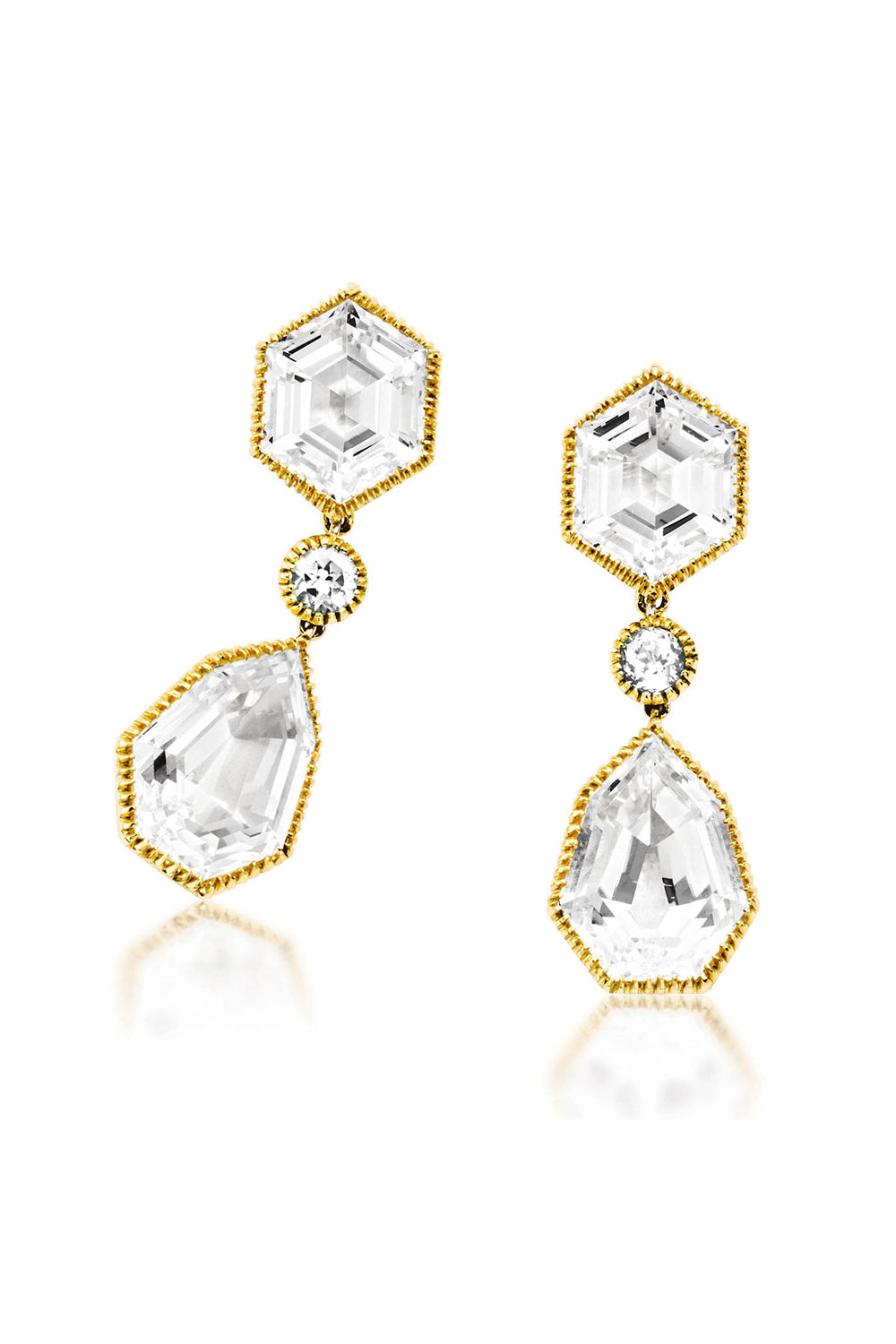 White Topaz Byzanite Earrings-YELLOW GOLD-JEWELRYFINE JEWELEARRING-VERDURA