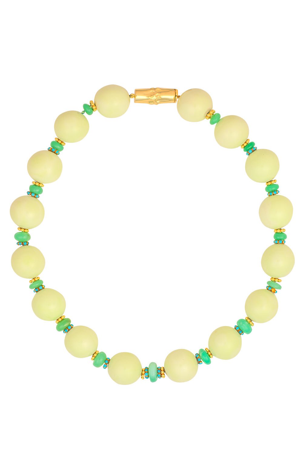 VERDURA-Chrysoprase Tsavorite Beaded Necklace-YELLOW GOLD