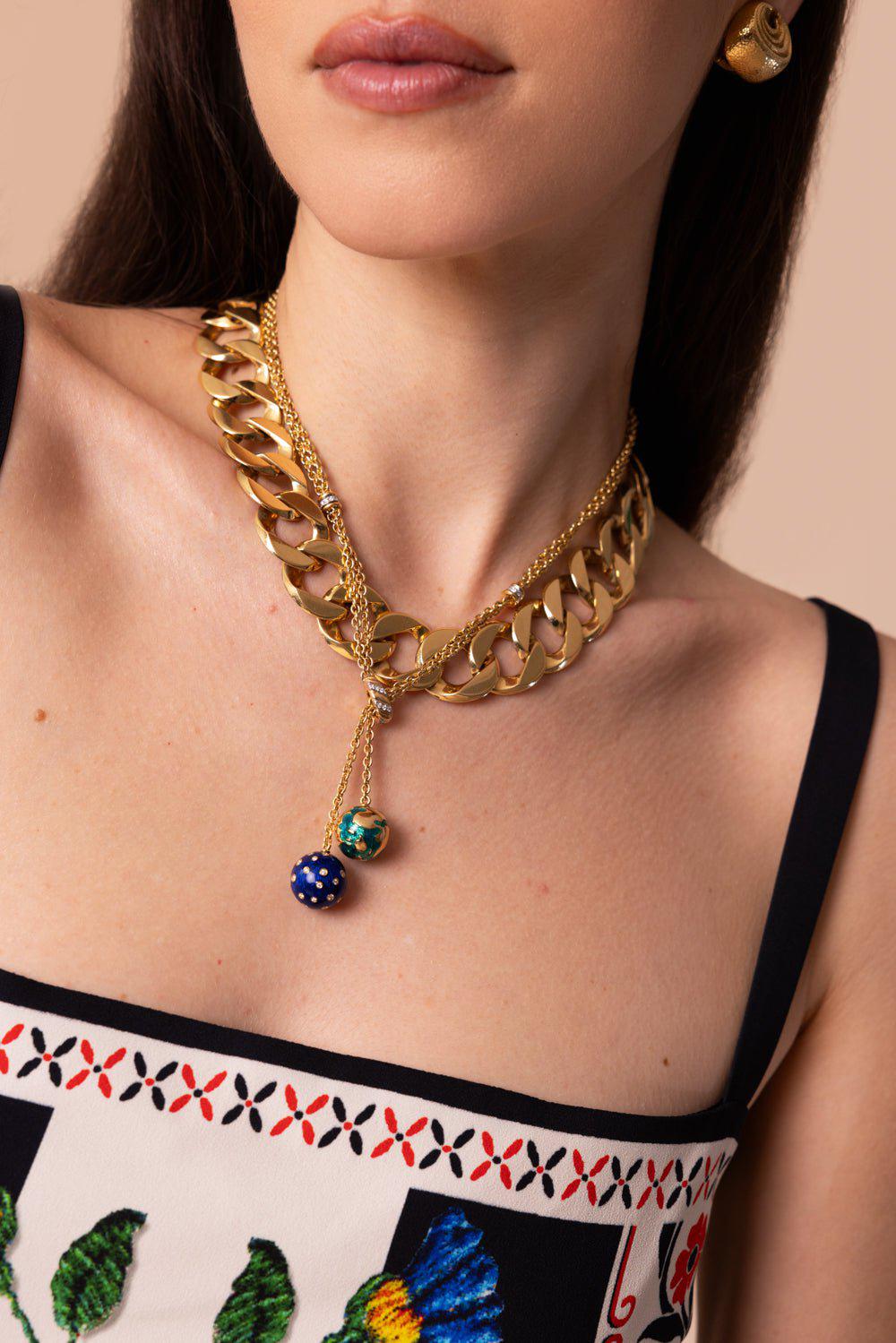 VERDURA-Night And Day Lariat Necklace-YELLOW GOLD