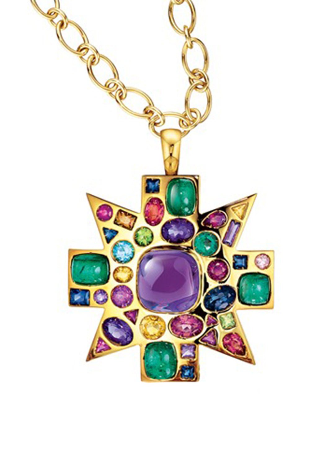 VERDURA-Byzanite Pendant Brooch-YELLOW GOLD