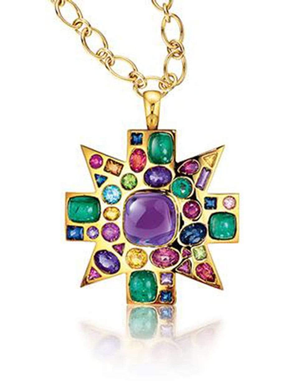 VERDURA-Byzantine Pendant Necklace Brooch-YELLOW GOLD