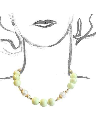VERDURA-Chrysoprase and Pearl Necklace-YELLOW GOLD