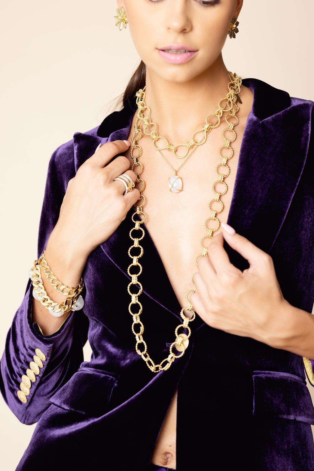 VERDURA-Circle Rope Link Necklace-YELLOW GOLD
