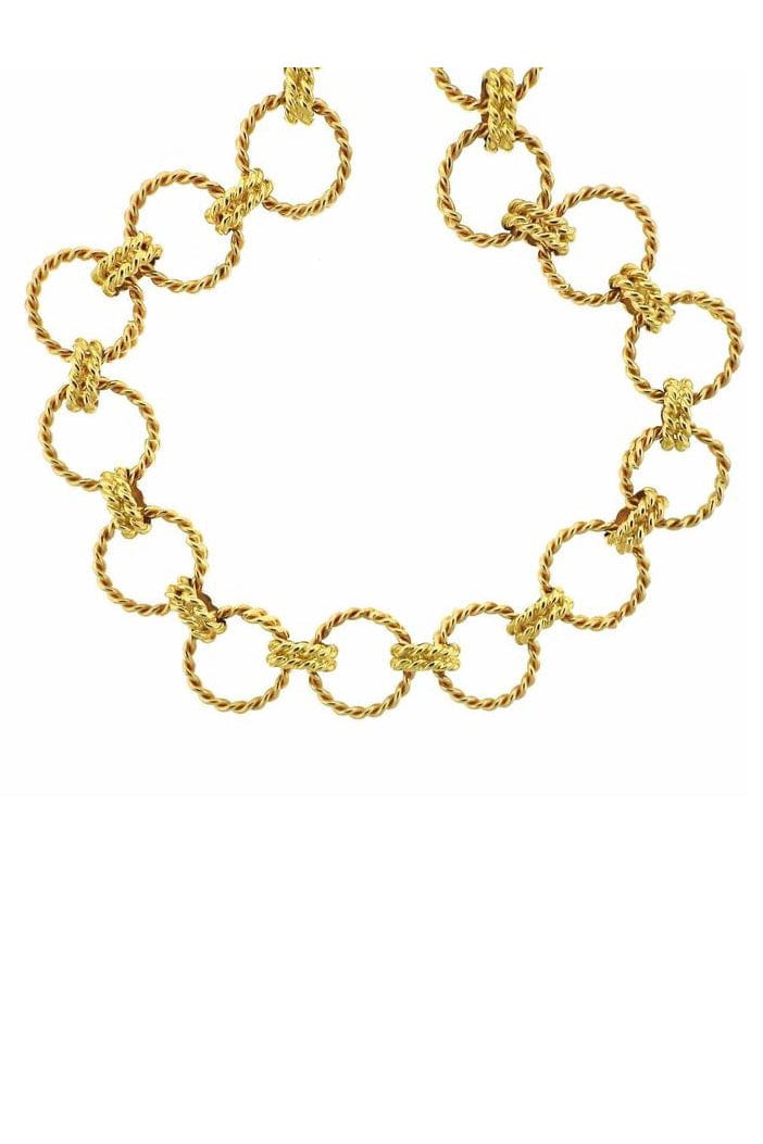 VERDURA-Circle Rope Link Necklace-YELLOW GOLD