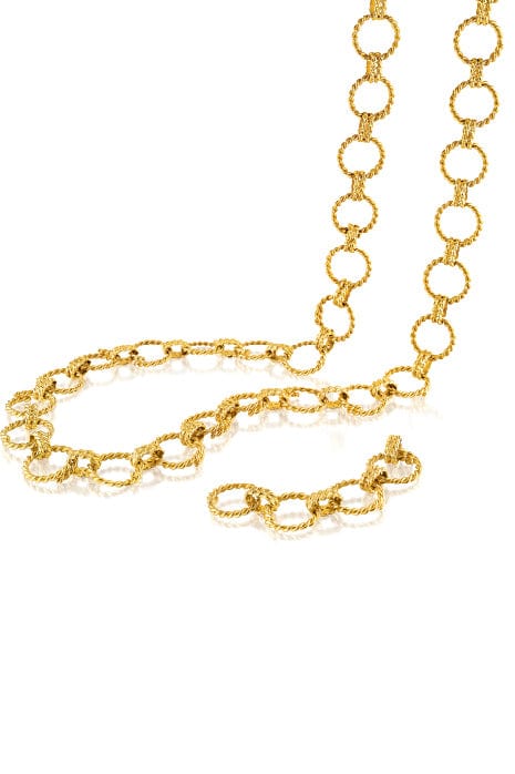 VERDURA-Circle Rope Link Necklace-YELLOW GOLD