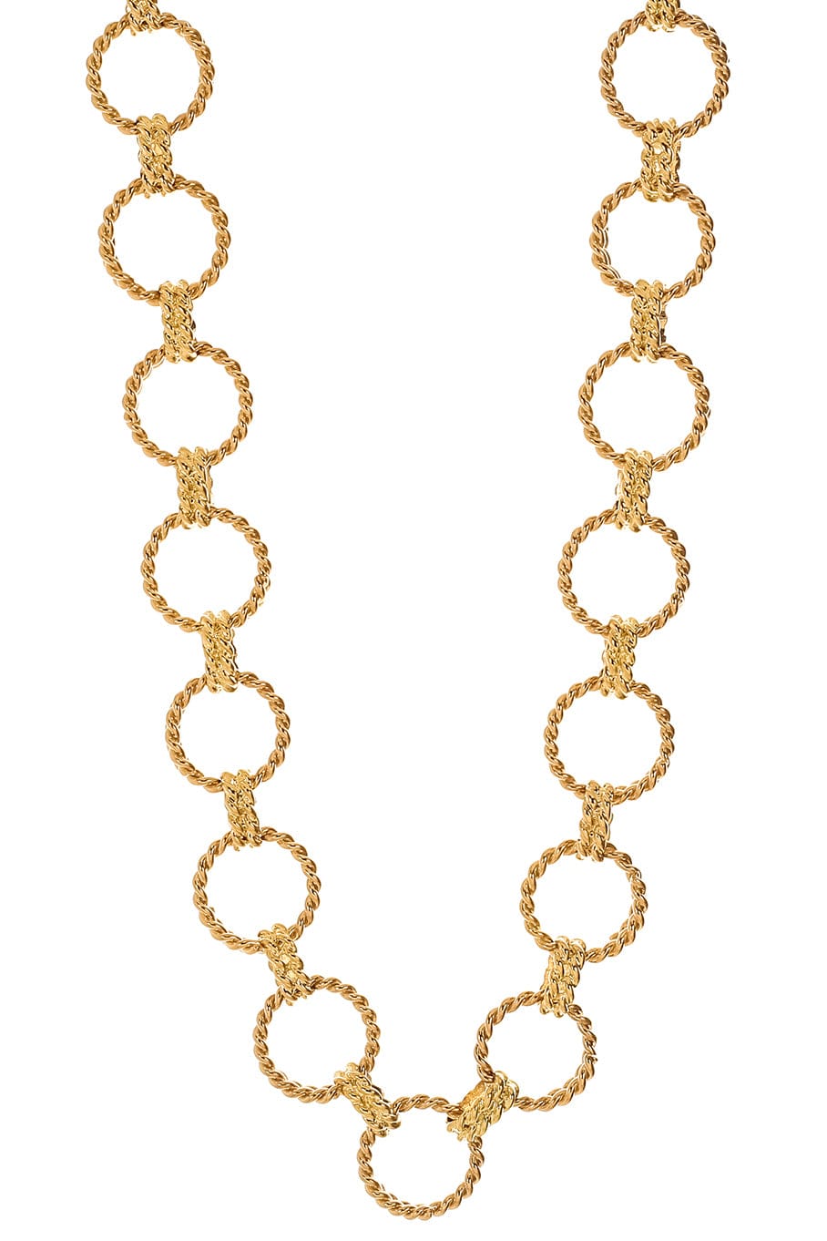 VERDURA-Circle Rope Link Necklace-YELLOW GOLD