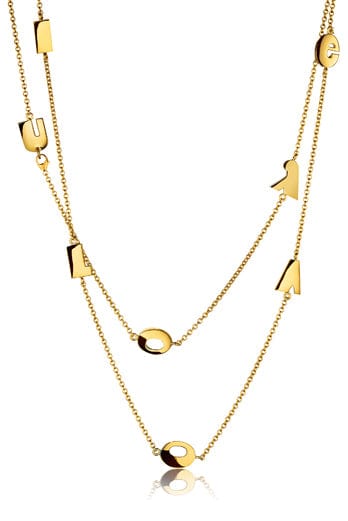 VERDURA-I Love You Station Necklace-YELLOW GOLD