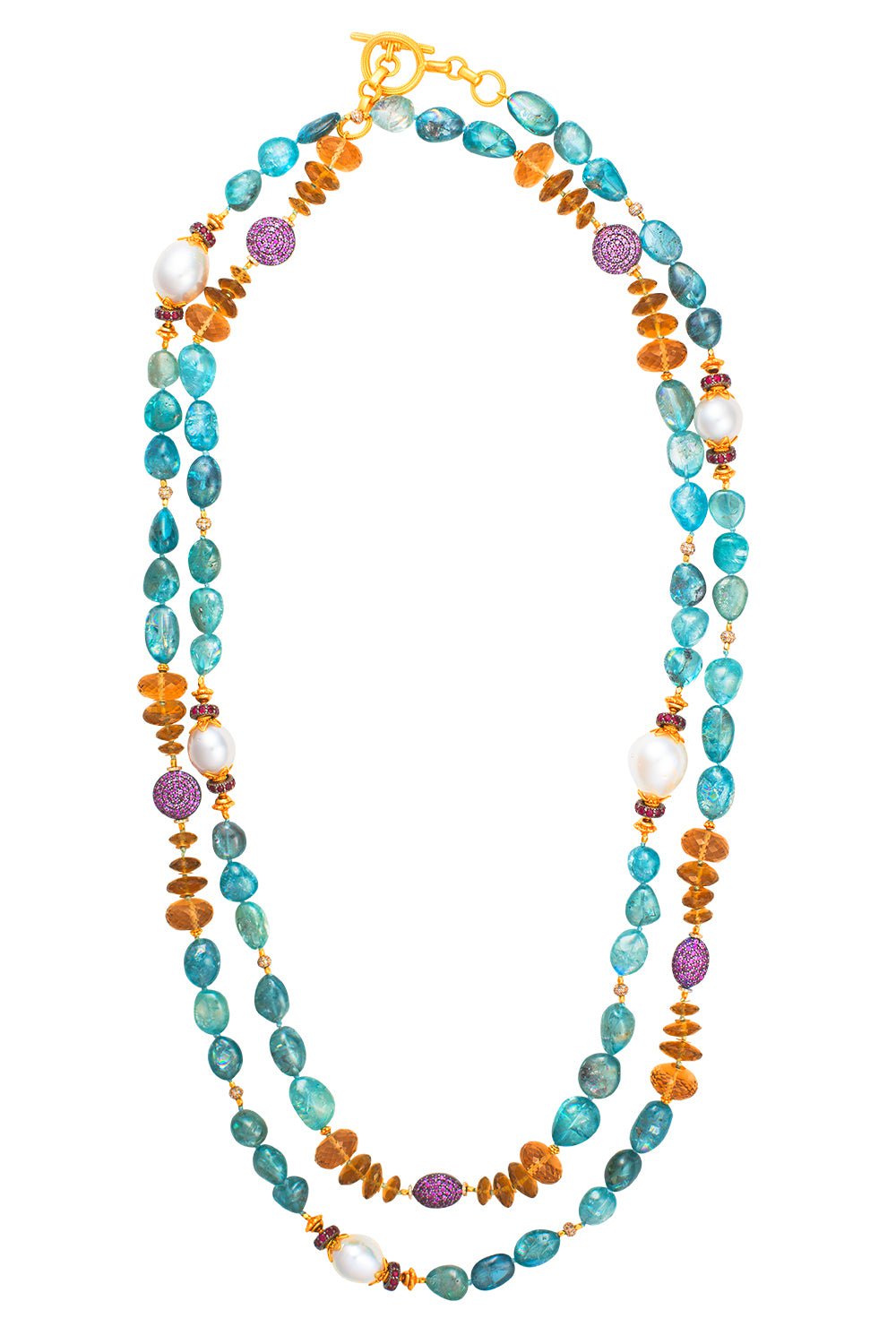 VERDURA-Mixed Bead Necklace-YELLOW GOLD
