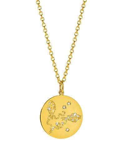 VERDURA-Pisces Diamond Zodiac Necklace-YELLOW GOLD