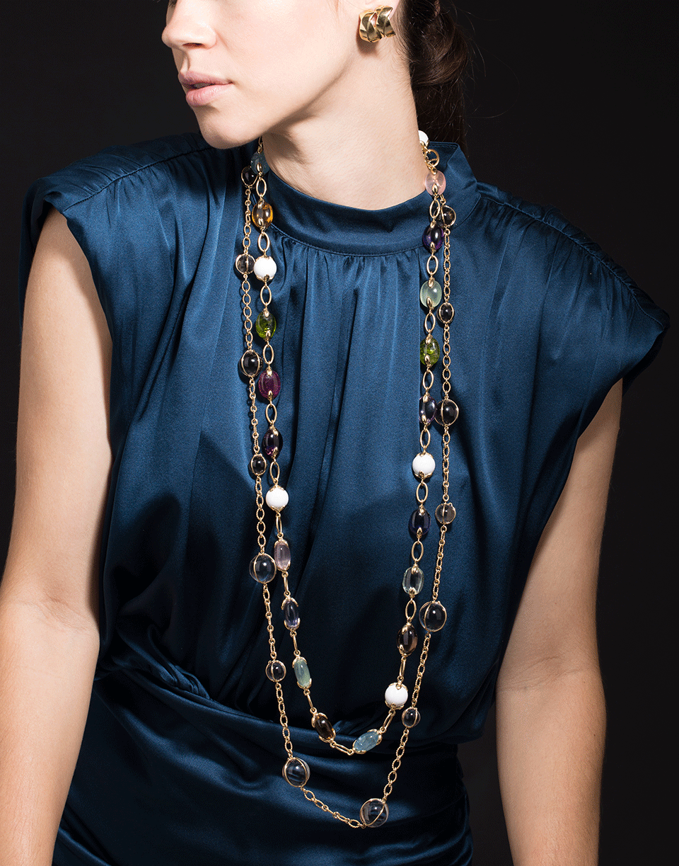VERDURA-Rock Crystal Bubbles Necklace-YELLOW GOLD