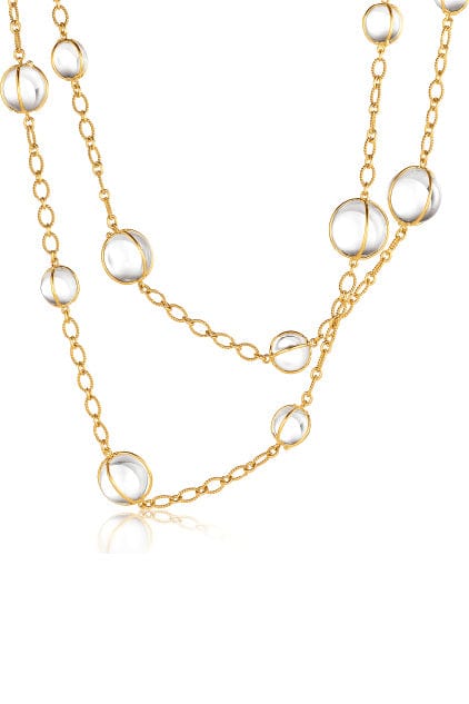 VERDURA-Rock Crystal Bubbles Necklace-YELLOW GOLD