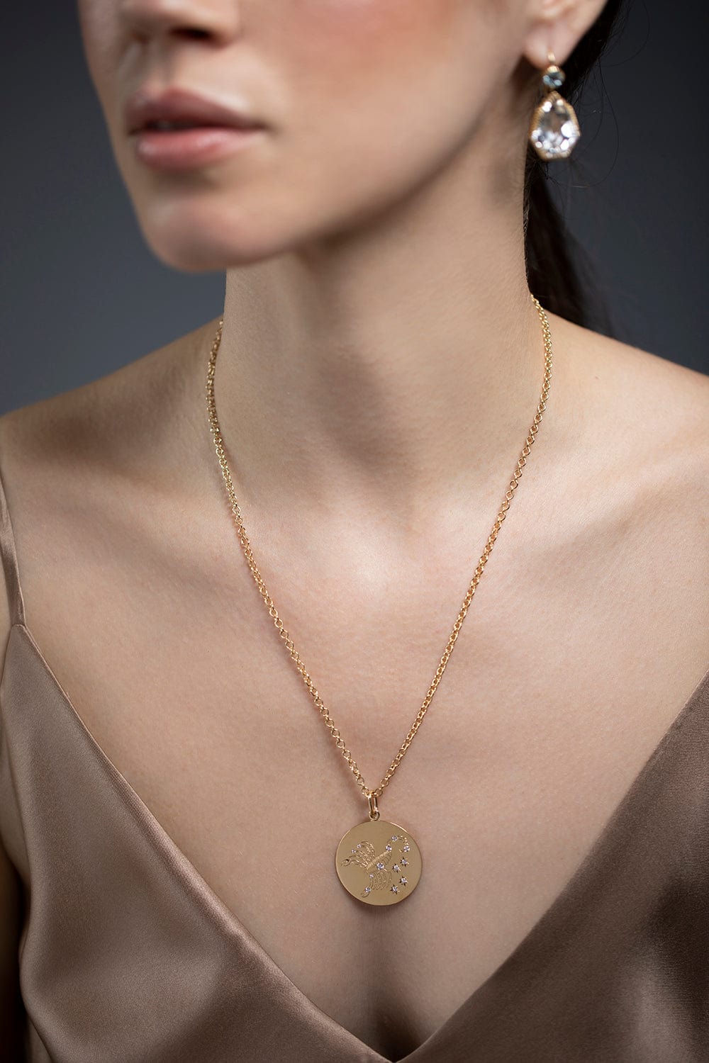VERDURA-Scorpio Zodiac Pendant Necklace-YELLOW GOLD