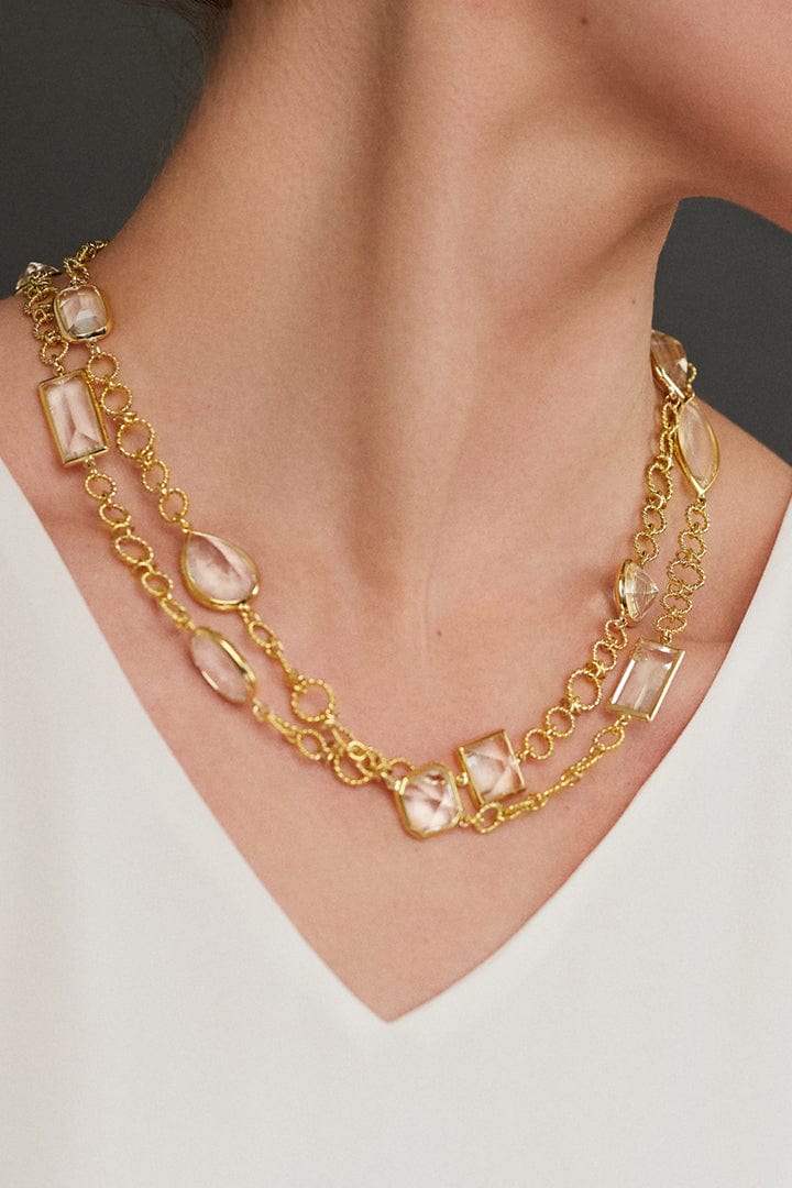 VERDURA-White Confetti Necklace-YELLOW GOLD