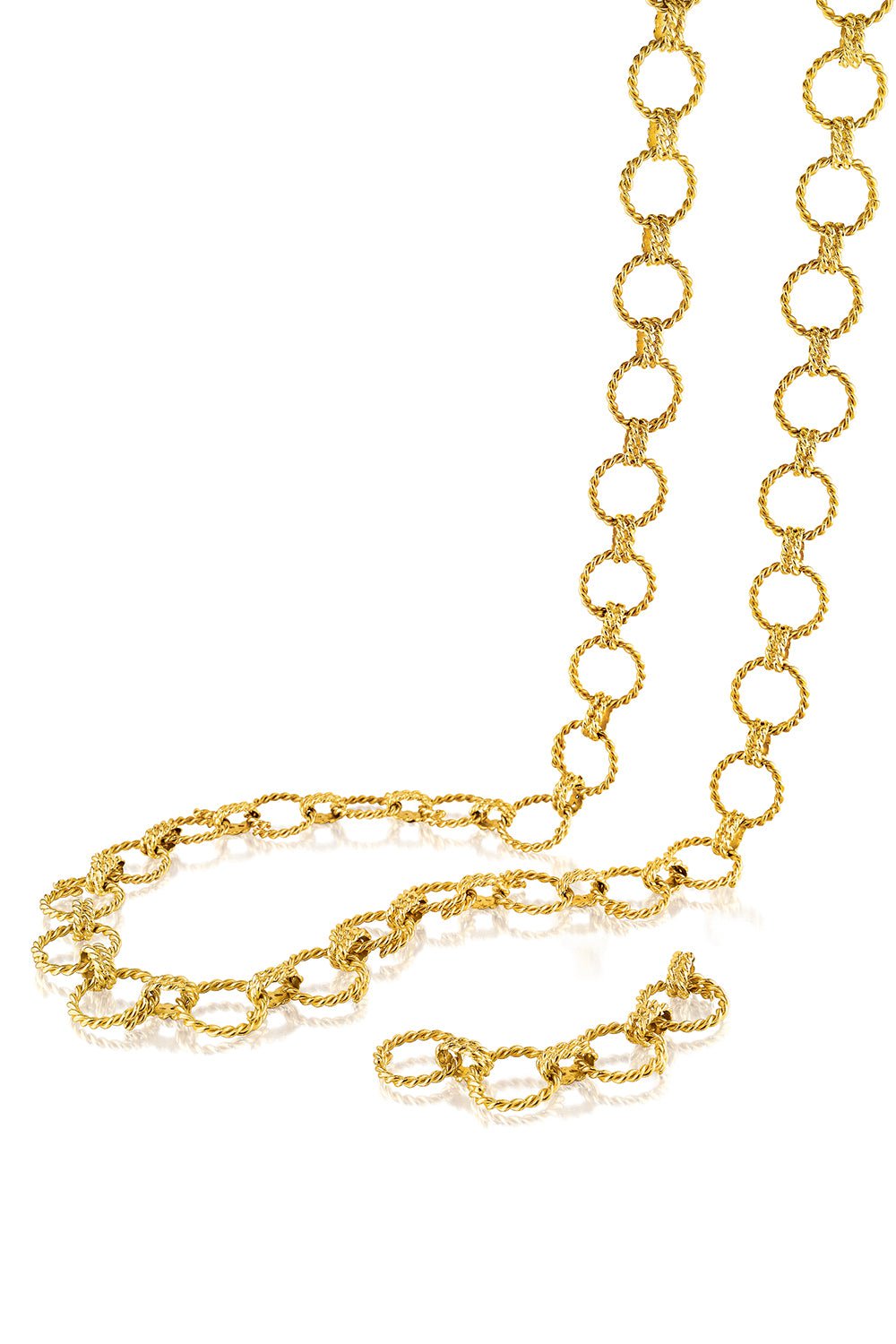 VERDURA-Circle Rope Link Necklace-YELLOW GOLD