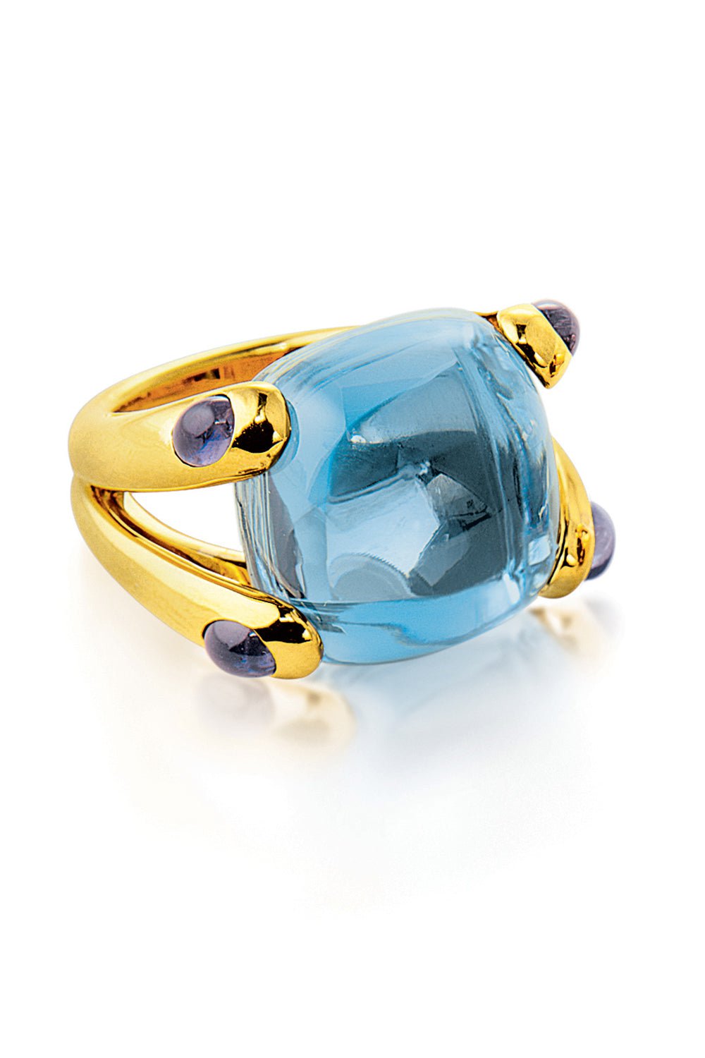 VERDURA-Iolite Topaz Candy Ring-YELLOW GOLD