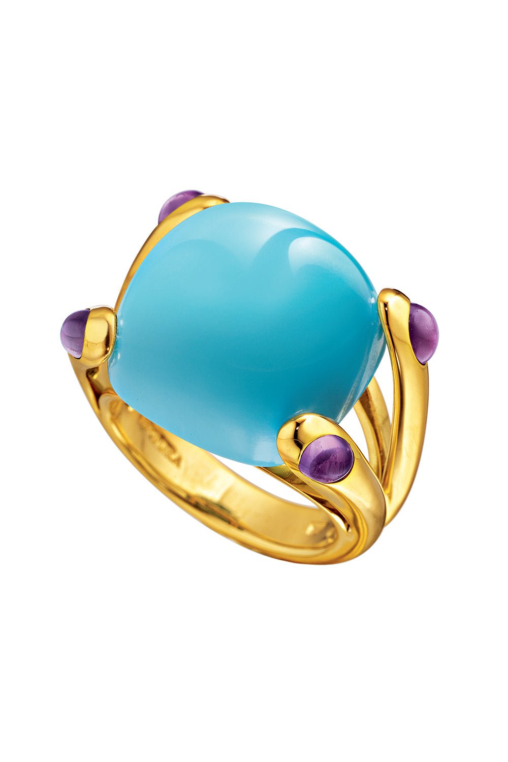 Turquoise Amethyst Candy Ring-YELLOW GOLD-6.5-JEWELRYFINE JEWELRING-VERDURA