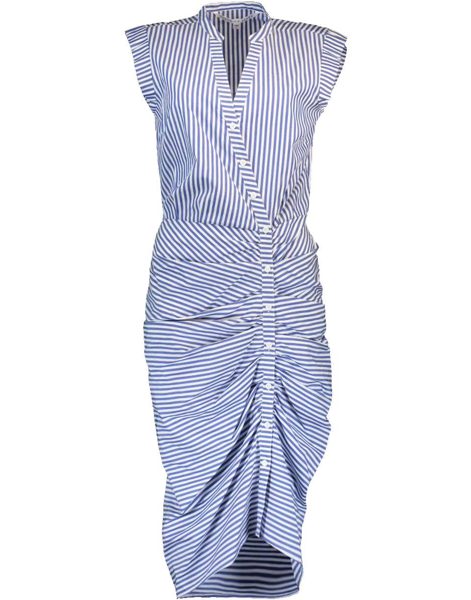 VERONICA BEARD-Ruched Shirt Dress-