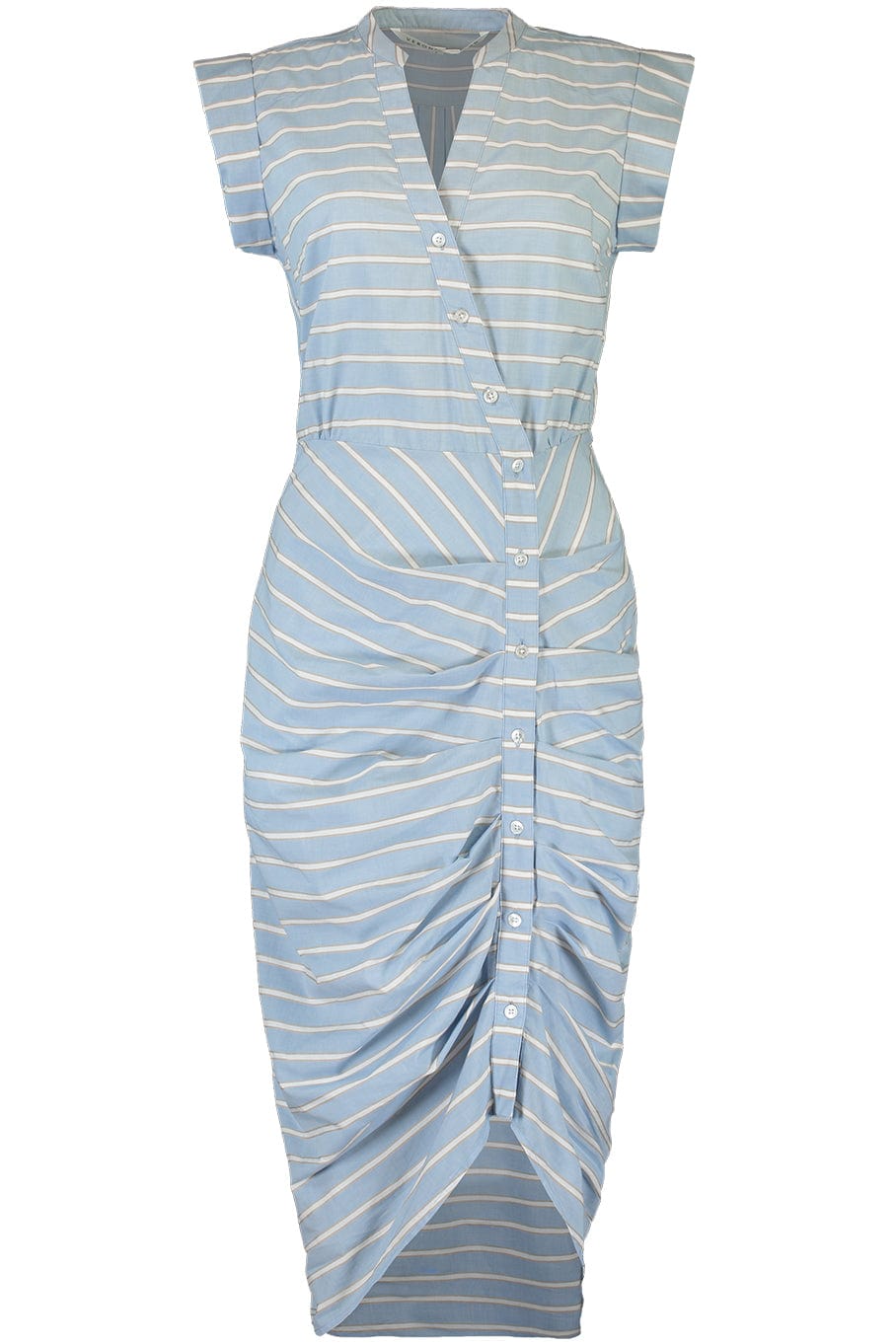 VERONICA BEARD-Ruched Shirt Dress-