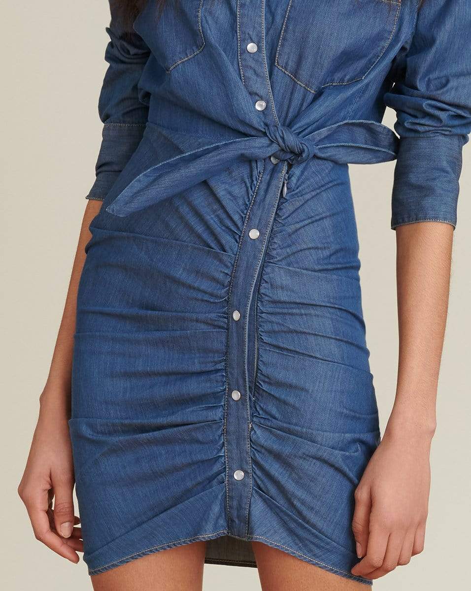 sierra ruched dress Sierra Ruched Chambray Dress